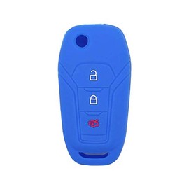 SEGADEN Silicone Cover Protector Case Holder Skin Jacket Compatible with FORD Ranger Explorer F-150 F-250 F-350 F-450 F-550 Super Duty 3 Button Flip Remote Key Fob CV4709 Deep Blue
