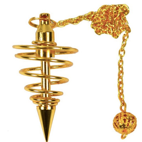 Spiral Bound Pendulum - Gold Plated Brass (6.5cm) (6.5cm)