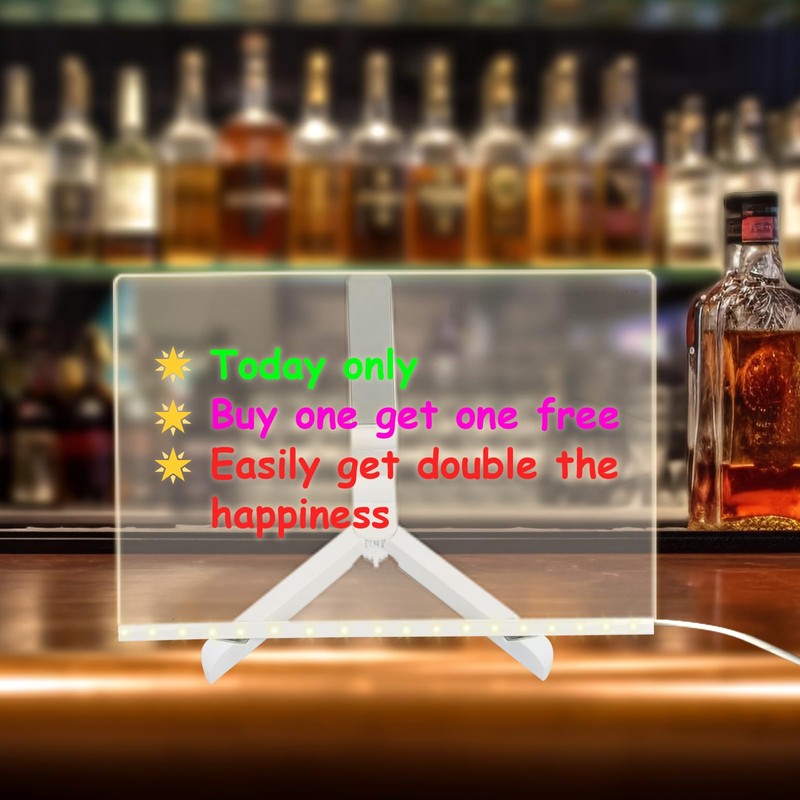 LED Note Board with Stand and 7 Colours, Luminous Message
