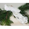 Set Of 2 White Peacock Clip On Craft Birds Of