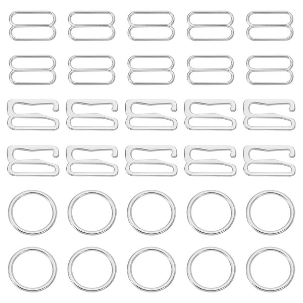 sourcing map 30 Pcs 8mm Bra Strap Hooks, Alloy Adjustment