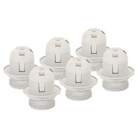 MECCANIXITY Threaded Light Socket Base 250V E26/E27 58x39mm Screw Thread 24mm Bulb Lamp Holder for LED Retro Pendant Lights White Pack of 10