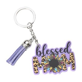 Mom Mothers Day Gifts for Mother Birthday Gifts for Mama Mom Retirement Gifts for Mother Keychain from Son Daughter Blessed Mom Gift Keychains