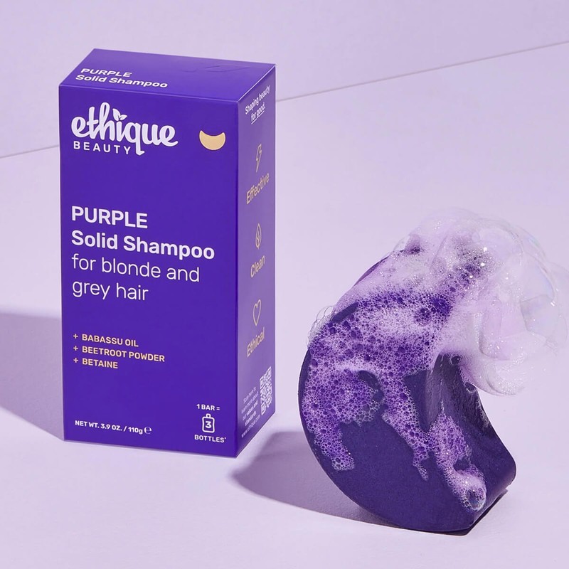 Ethique Purple Solid Shampoo for Blonde & Grey Hair, 110g