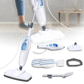 Hot Steam Mop Floor Cleaner Electric Hand Held Steam Cleaner 1500W Multipurpose Handheld Cleaning Machines Convenient Detachable Microfiber Pads For Cleaning Laminate Hardwood Marble Tile Floor Carpet