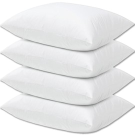 Hotel Collection Bed Pillows Standard Size Set of 4 Back Sleeper Pillow for Adults Stomach Kids Side Sleeping Medium Soft Plush Fluffy White 20x26 inches