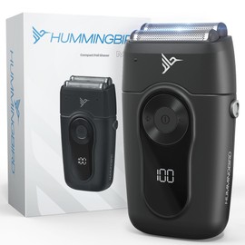 HUMMINGBIRD MK2 Compact Foil Shaver – No Nick, No Cut, No Razor Burn Face Shaver for Men, Portable USB C Rechargeable, Dual Foil Flex Head Electric Razor, LED Display, Travel Head & Facial Groomer