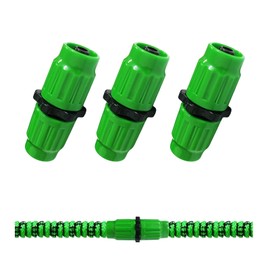 FUATY Expandable Garden Hose Repair Kit, 3 Sets Dual-Channel Flexible Garden Hose Connector Female Male Repair Accessories Fits for Rubber Fabric Water Pocket Hose 25 50 75 100 FT
