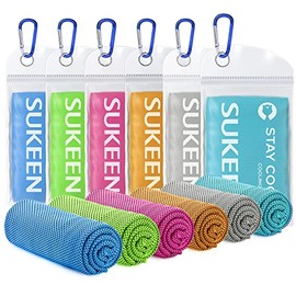 Sukeen Cooling Towel, 6 Pack Cooling Towels for Neck, Soft Breathable Sweat Towel Gym Towel, Stay Cool Ice Towel, Microfibre Cool Towel for Men Women Work Out Sports Yoga Golf (40"x12")