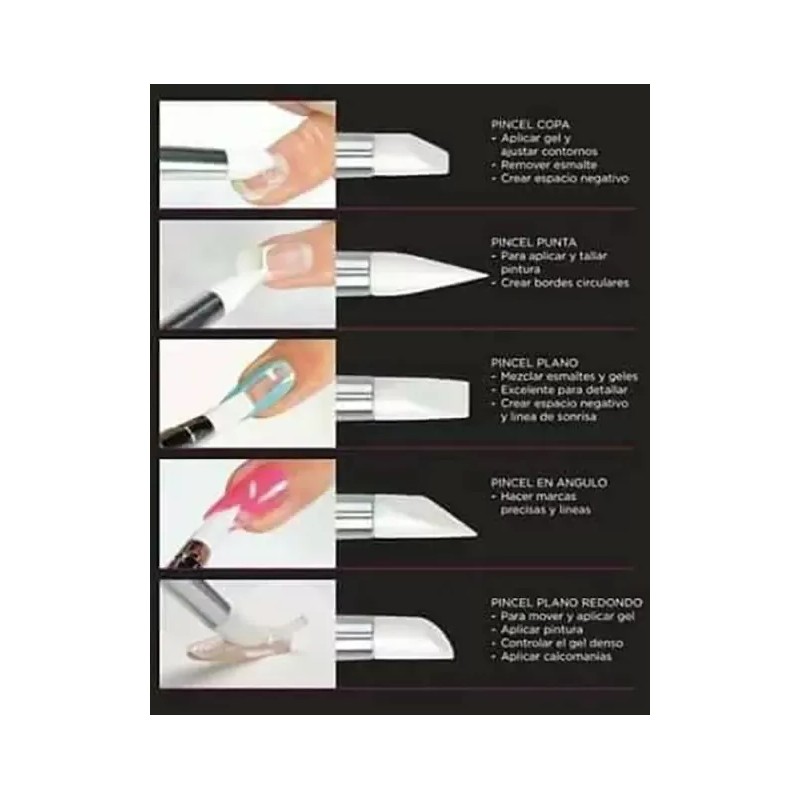 Unic Pincel De Silicon Para Decoración 3d Con 5 Punteros