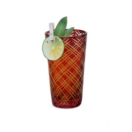 IMPULSE! Monceau Ruby Red highball Drinking Glasses, Set of 4