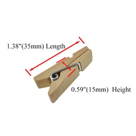 HAHIYO Wooden Clothes Pins Clothespins Small Do NOT Fall Apart 1.38x0.47 inches Length 35 Pack Sturdy Strong Springs No Rust No Discoloration for Laundry Bathroom DIY Craft Photos Food Opened Bags
