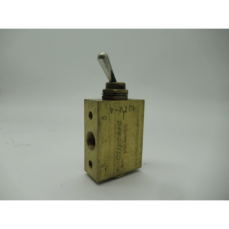 Clippard MJTV-4 4-Way Toggle Valve, Enp Steel Toggle, 1/8” NPT,