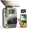 Solar Trail Camera 64MP 4K, 6000mAh Wildlife Camera with Night