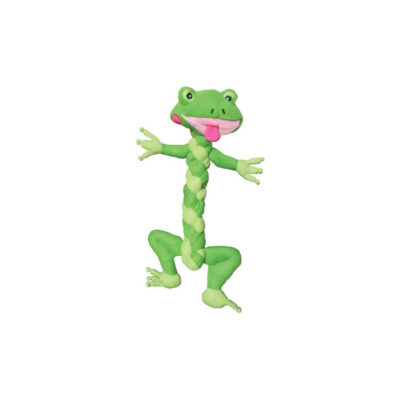 KONG BraidZ Frog Dog Toy, Medium (Colors Vary)