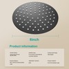6 Inch Round Rain Shower head, High Flow Stainless Steel