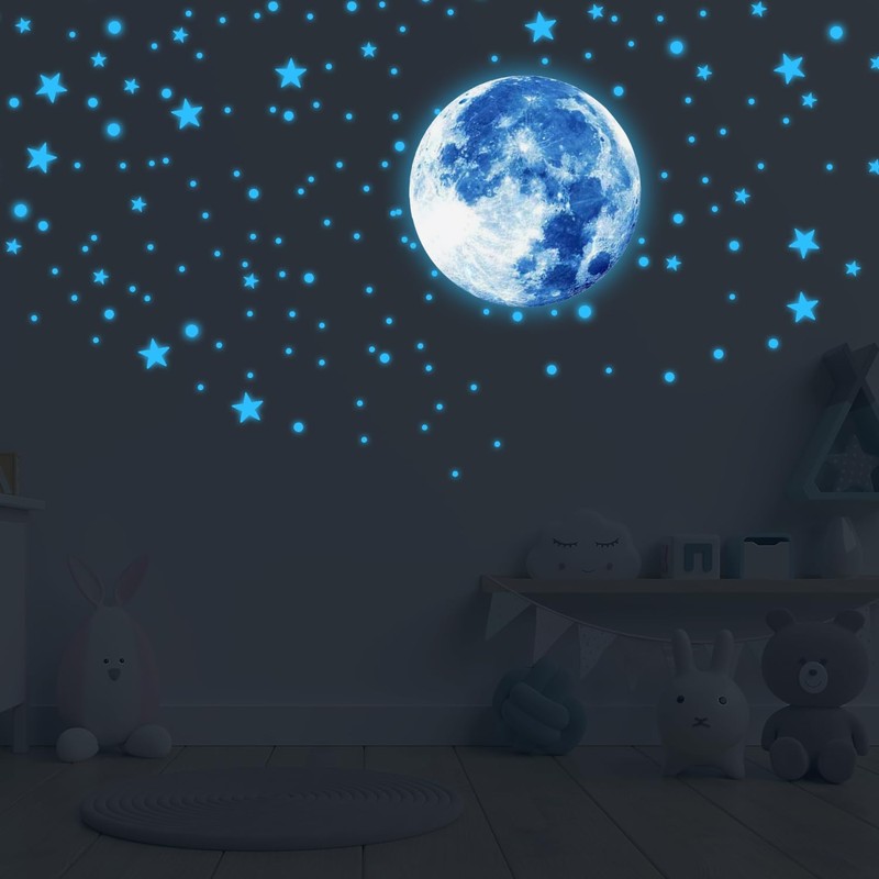 Glow in The Dark Stars, 435Pcs Ceiling and Moon Wall