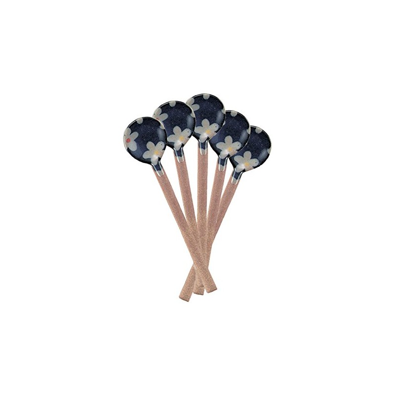 Yamaki Ikai G1981 Ceramic Spoons, Navy Blue, Pack of 5
