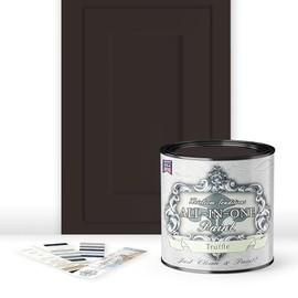 ALL-IN-ONE Paint, Durable cabinet and furniture paint. Built in primer and top coat, no sanding needed. Includes our 30 featured color card - Truffle (warm, dark brown), Quart