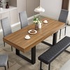 STHOUYN 63”-79” Extendable Dining Room Table, Modern Farmhouse Wooden Kitchen