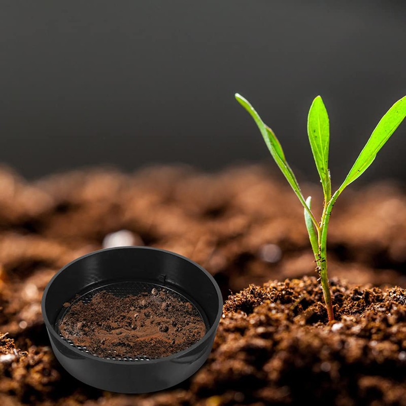 Angoily Plastic Sifting Pan, Soil Sieve Set, Round Mesh Garden