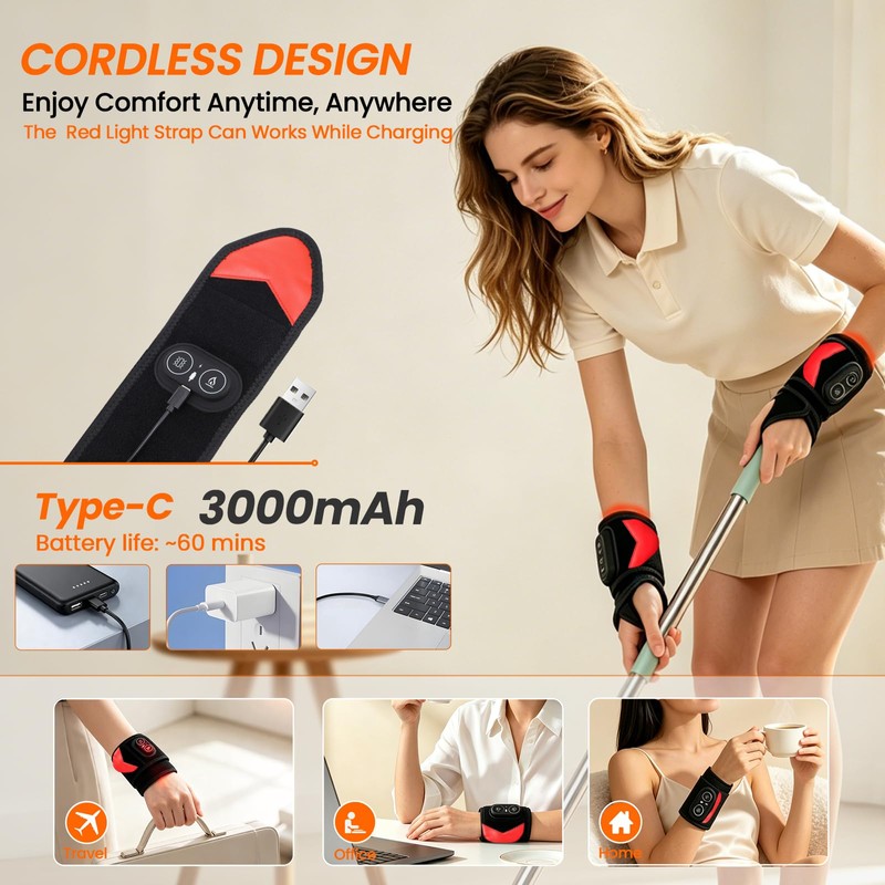 Red & Infrared Light Therapy Wrap for Wrist Relieve Carpal