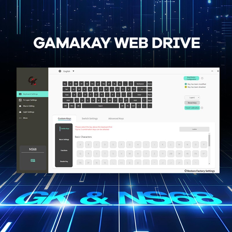 GK GAMAKAY x NaughShark NS68 Rapid Trigger Wired Gaming Keyboard,