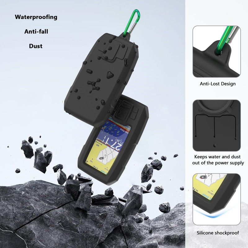VOMENC Fishfinder Protective Case Silicone Cover Compatible with Garmin Striker