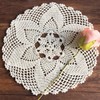 Beige 11 Inch Round 100% HANDMADE Crochet Lace Placemats Doilies