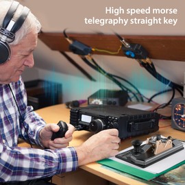 アマチュア無線電鍵-PUTIKEEG モールス信号 練習機 アルミ合金 4ネオジム磁石ベース付き モールス信号電鍵 モールス信号CWキー CWポータブルストレートキー