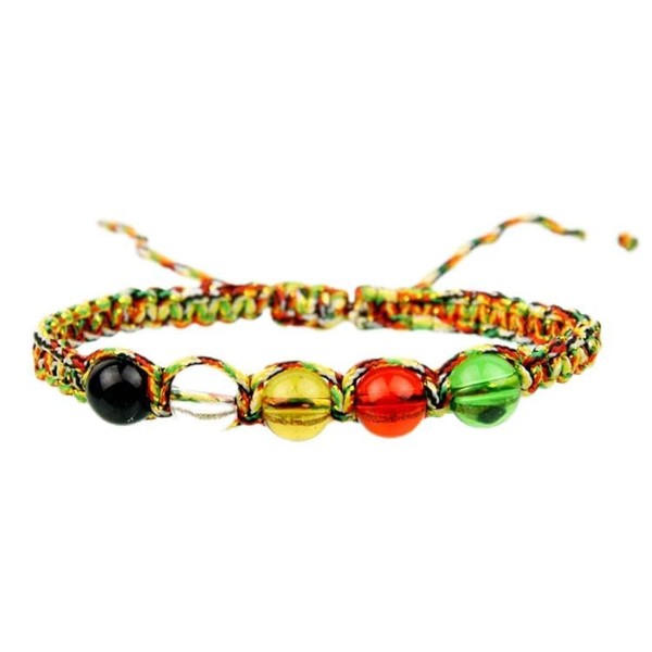 Generic Five Elements Bead Bracelet Tibetan Colorful Rope Colorful Red