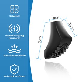 Nordic Walking Poles Rubber Buffer Pack of 12, Walking Poles Rubber Buffer Universal for Most Walking Poles & Nordic Walking Poles, Non-Slip Ttrekking Rubber Buffer Pads (11 mm)