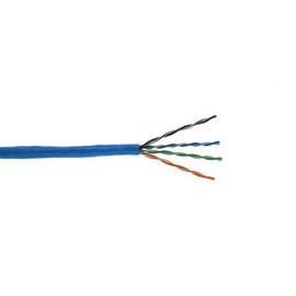 CAT5E 350 MHz 24 AWG Solid 4PR UTP, PVC JKT- Blue- 500 FT Box Distributed by NAC Wire and Cables