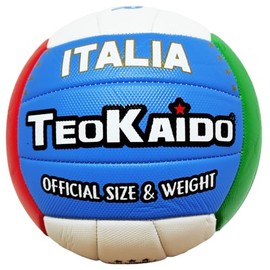 CUCUBA Volleyball Beach Volley Power Model with Italian Tricolour Shield (White Red Green) for Training or Match Diameter 21 cm