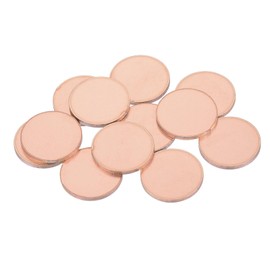 MECCANIXITY 12 Pcs Copper Stamping Blank, 18mm/0.7" Round Metal Blank Stamping Name Tags Flat Round Sheet No Hole for Laser Engraving Dog Tags Keychain Jewelry Making