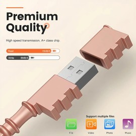 Ecoodisk 64GB USB Flash Drive Metal Key Memory Stick Metallic Pendrive