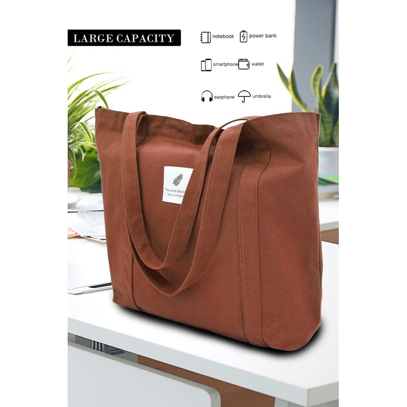 Women's Fabric Bags Tote Bag Plain Shoulder Bag Lightweight Large