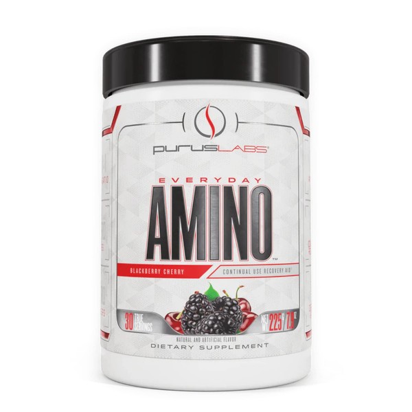 Purus Labs Everyday Amino BCAA Powder | Amino Acids for Muscle Hydration & Recovery | Sugar Free & Gluten Free | 30 Servings (BlackBerry Cherry)