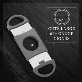 Zigarrenschneider mit Doppel Klinge für Scharfen Schnitt, Edelstahl und Kunststoff, Doppelvergrößerungs Zigarren Guillotine, 62,5 Ringmaß, Geeignet für Zuhause und Drauße (Orange)