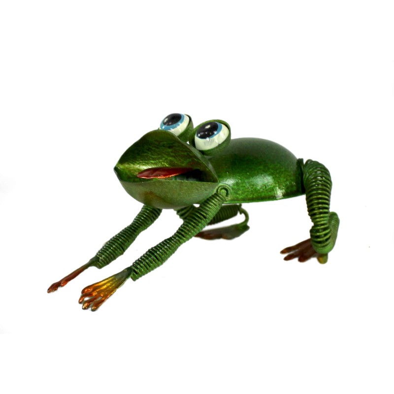 DARO DEKO Metal Figurine Sitting Frog 14 x 8 cm