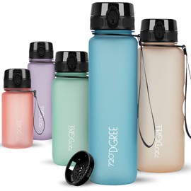 720°DGREE Water Bottle 650ml “uberBottle“ softTouch +Sieve - BPA-Free Tritan, Leakproof, Reusable Drinking Bottle - Sports Bottle for School, Fitness, Gym, Cycling, Travel, Office, Outdoor, Hiking