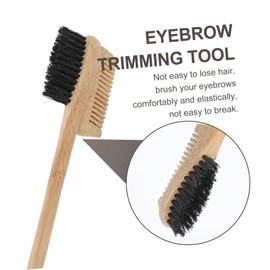 TOVINANNA 1pc Styling Eyebrow Brush Wooden Grooming Tool for Smooth Edges Gentle Double-sided Brush for Men Women