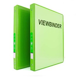 3 Ring View Binder 1/2" Inch with 2 Pockets Ideal for Office, School, Home for organizing Projects, Presentations and More Available in Lime Green (Pack of 2) by - Emraw