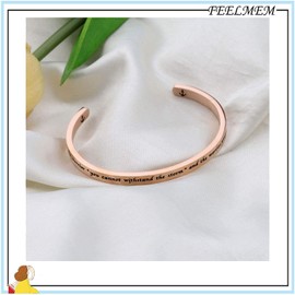 Encouragement Cuff I am The Storm Fate Whispers to The Warrior Bracelet Inspirational Jewelry Gift (fate whispers-RG)