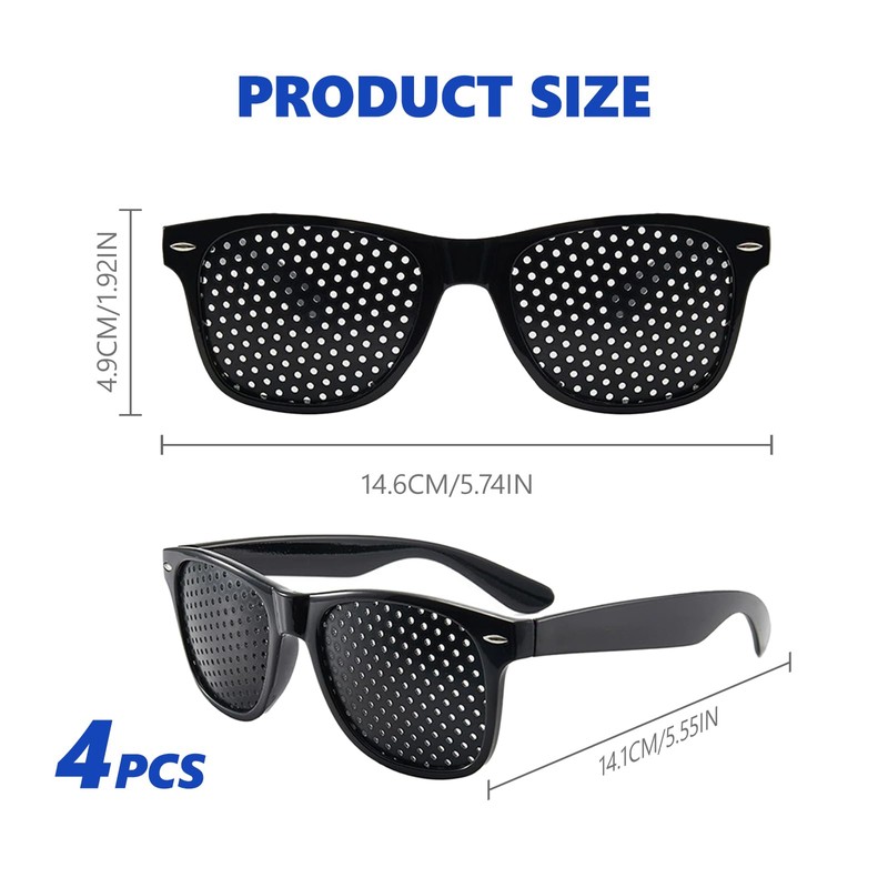 SNBUHA 4 Pcs Pinhole Glasses, Grid-Glasses for Eyesight Improvement and