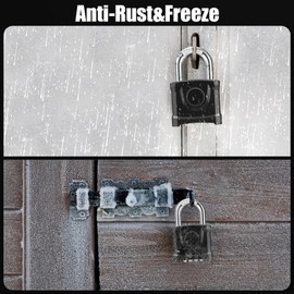 Diyife Heavy Duty Combination Padlocks, [Weatherproof Outdoor] Large 4 Digit Code Lock, 54mm with 8mm Thick 304 Stainless Steel Shackle Padlock for Gate, Shed,Fence, Hasp, School, Gym (Black)