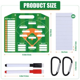 AOLEBA Baseball Lineup Board for Dugout,Dry Erase Magnetic Metal Baseball Clipboard for Coaches with 30 Lineups Cards (Green)