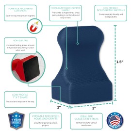 Glassboard Studio MiniPawn Magnet - Strong Neodymium Rare Earth Magnets for Fridge, Whiteboard, Locker & Magnetic Glassboards - Ideal for Crafting & Office Use - Strong Fridge Magnets (Navy Blue, 2)