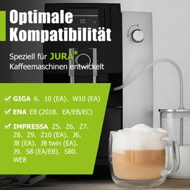 Ancable Milk Hose Set for Jura Fully Automatic Coffee Machines - 3x Milk Hoses (38 cm) and 6x Connection Nipples Compatible with Jura Fully Automatic Machines Impressa and Giga Series
