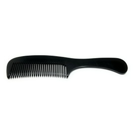 Swedish Crown Handle Comb Sawn 18 cm Handmade Hairdressing Comb Black Cellulose Acetate (6055 Black CA)